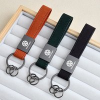 Versatile Metal Keychain Buckle Suede Leather Car Styling keychain For Volkswagen Golf Passat B5 Jetta Tiguan Polo MK7 Bora SR32