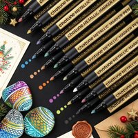 20 Colors Set Metallic Marker Pen 2mm DIY Paint Pen Permanent Gold SILVER Marker Touch Up, Model Painting, Marking Markers Set
