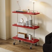 MOMO Art Retro Cart Narrow Shelf Ins Light Luxury Storage Movable Living Room Medieval Side Sofa Side Table
