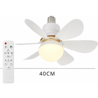 Ceiling Fan Light LED 30W 40W Simple Lights with E27 Remote Control for Home Living Room Study Household Decorative Fan Lighting