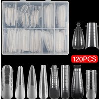 120Pcs/BOX Dual Nail Forms Extension Mold Quick Buliding False Nails Extension System Mold Full Cover Finger Top Forms