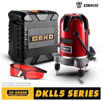 DEKO LL5 Series 5 Line 6 Points Red/Green Laser Level Self-leveling Horizontal&Vertical 360 Degree Adjustment Higher Visibility