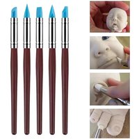 5Pcs/Set Silicone Clay Sculpting Tool for Brush Modeling Dotting Nail Art Pottery Clay Tools DIY Carving Sculpting Tools