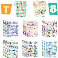 8Pcs Number and Alphabet Stickers DIY Stationery Journal Decorative Decals LanLanStickersWorld Store