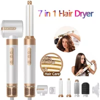 7 in 1 Hair Dryer Hot Comb Set Professional Curling Iron Hair Straightener Styling Tool For Dyson Airwrap High Speed Hair Dryer