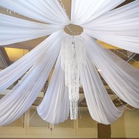 Runtowo 1pc White Ceiling Gauze, Outdoor Wedding Scene Decoration, Wedding Party Roof Veil ,Wedding Ceremony Supplies
