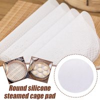 Silicone Bamboo Steamer Liners Non-Stick Reusable Mesh Mats For Dumplings Buns Dim Sum Veggies Fish Food Grade BPA Free