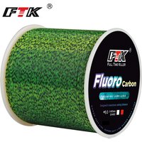 FTK 300/500m Green Invisible Fishing Line Speckle Fluorocarbon Coating Line 4.13LB-34.32LB Super Strong Spotted Line