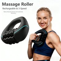 NEW Rechargeable Handheld Massage Roller Wheel Massager Muscle Gun Therapy 5-Speed Percussion Deep Tissue Back/Neck Pain Relief