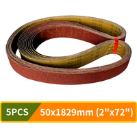 5PCS 1800x50mm Sanding Belt Grinder Accessories 40-1000 Grit 2"x72" Abrasive Sanding Band for Wood Soft Metal Grinding Polishing