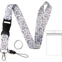 Mobile Phone Lanyard Fashion Silver Leopard Buckle Neck Strap Keychain Lanyard for ID Card Holder Keys Keychain Cell Phone Strap