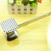Aluminum Double Sided Meat Tenderizer Steak Hammer Round Meat Pounder Tool for Kitchen Cooking Baking Equipment