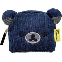 Rilakkuma Denim Coin Purse Cute Wallet Anime Bear Face Coin Pouch Case Kawaii Small Storage Bag