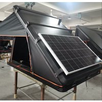 Solar Car Rooftop Tent Box 4-Person Aluminum Outdoor Triangle Hard Shell Tent with Ladder for Offroad 4x4 Top Roof Tent Camping