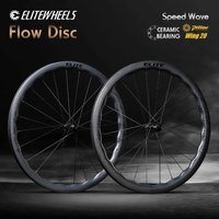 Jeu de roues en carbone ELITEWHEELS FLOW Road Disc Brake 700C 36T Wave, profondeur 40/45 mm, pour vélo de route, 20 rayons, aérodynamiques, en fibre de carbone.