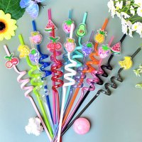 8pcs of fruit-shaped straws, perfect for family gatherings, birthday parties, themed parties, and holiday celebrations,