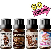4PC 10ml Essential Oils Vanilla Milk Chocolate Coffee Cookies Cakes Lollipop Taro Coconut Caramel Pudding Cotton Candy Bubble Gu