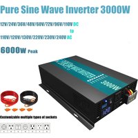 IMAPure-Onduleur à onde sinusoïdale 3000W 24V 220V, convertisseur de générateur de banque d'alimentation à panneau solaire 12V/36 V/48V DC à 110V/120V/230V/Kampylique