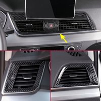For Audi Q5 FY SQ5 2017 2018 2019 2020 LHD Carbon Fiber Car Interior Dashboard Air Vent Cover Surrounds 3Pcs