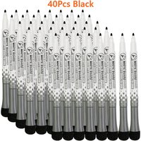 8/16/40Pcs Magnetic Black Dry Erase Markers with Eraser Cap White Board Dry Erase Markers Classroom Dry Wipe Colors Pens