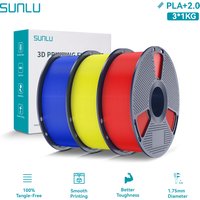 SUNLU PLA PLUS 2.0 3D-Filament 1.75mm - Aufgewertetes PLA Plus, Stärker & Robuster, Sauber Aufgewickeltes, Farbiges Filament für FDM 3D-Drucker - 3KG