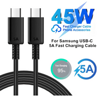 5A PD 45W Dual USB C Super Fast Charge Cable For Samsung S22 S23 S24 Plus S25 S26 Note 20 Ultra A53 A54 A55 Quick Charging Cable