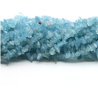 5-8mm Natural Aquamarine Stones Drilled Hole Irregular Freeform Chip Gravel Crystals for DIY Jewelry Crafts Accessories