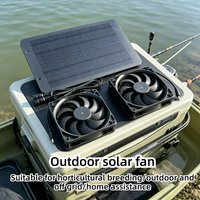 2026 NEW Solar 15W Powered Dual Fan Ventilation Kit Solar Cooling Exhaust Fan for Chicken Coop Greenhouse Outdoor Shed