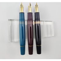 Wing Sung 630 Copper Piston Fountain Pen Large NO.8 / 40# F Iraurita Nib Resin Gold Clip Writing Pen Stationery Business Gift