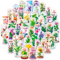 AliExpress NONE 50PCS The World of Flowers In Glass Bottles Waterproof Graffiti Stickers For Helmet Bicycle Decals BulingBulingStickers Store