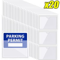Card Holder Parking Pass Car Windshield Transparent Label Set Portable Adhesive Protective Film Cards Identification Card Holder