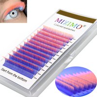 Color Eyelashes Bi-Color Neon Eyelashes 0.07 Artificial Mink Fur Personalized Eyelash Extension Tool