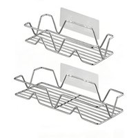 No Drill Bathroom Shelves Stainless Steel Storage Rack for Kitchen Organizer Wall Shelf Bathroom Accessories Shower Caddy 1PC
