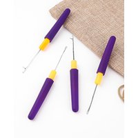 Small Bent Latch Hook Crochet Hooks Hair Braiding Tool for Dreadlocks Weaving Needles Essential Hairdressing Accessories