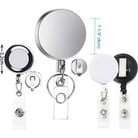 1.26in/1.57in 1PC Metal Retractable Badge Holder Heavy Duty ID Badge Reels with Key Chain Belt Clip ID / Key Card
