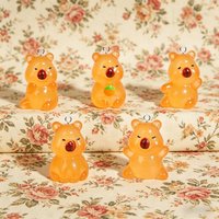 10Pcs Luminous Capybara Resin Charms Cute Kawaii Animal Pendants For DIY Jewelry Making Earrings