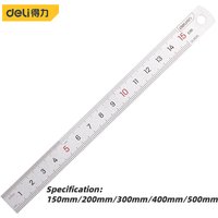 Deli 1 Pcs 15/20/30/40/50cm Multi-standard Stainless Steel Rulers Multifunctional Woodworking Portable Hand Measuring Tools