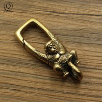 Zodiac Animal Monkey Brass Keychain DIY Car Key Holder Jewelry Accessory Metal Copper Waist Buckle Keyring Hanging Fashion Gifts