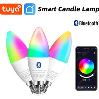 E14 Bluetooth Wifi Tuya Smart Led Chandelie Light Bulb RGB Color Change Lamps Smart Life APP Dimmable Alexa Google Home Voice