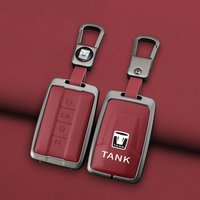 For Tank 300 500 700 Protective Zinc Alloy Car Remote Control Key Case Cover Shell Keychain Buckle Bag Set Interior Accessories