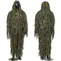 Adult Outdoor Ghillie Suit Hunting Cloth Woodland 3D Bionic Leaf Uniform Camouflage Suits Set bird watching photography clothes