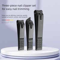 3Pcs Nail Clipper Set, Large Flat & Slant Tip Single Cutter, Portable Manicure Tool for Household Daily Use
