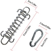 4Pcs Tent Wind Rope Spring Buckle, Awning Tensioner Fixed Hook with Carabiner, Outdoor Camping Tent Deck Peg Accessories
