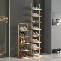 Light Luxury Multi-Layer Iron Art Shoe Hanger Double Pipe Wardrobe Organizer Enhanced Load Bearing Modern Design Home Storage