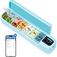 Smart Pill Organizer with Alarm & Bluetooth APP, Weekly Travel Pill Box 7 Day, Portable Pill Reminder for Medicines Vitamins