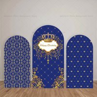 Mehofond Arch Backdrop Gorgeous Elegant Crown Simple Atmospheric Kids Baby Birthday Party Decor Studio Photography Background