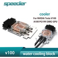 For NVIDIA Tesla V100 A100 PG199 SXM2 GPU Purple Copper +All Aluminum Water cooled Head cooling block Uniformity Plate Upgraded