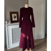 Customized Classic Jersey Flower A-line Jewel Long Dresses Bespoke Occasion Quinceanera Matching High Quality