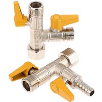 3 Way Diverter Valve Switch Brass Water Diverter Shower Head Shut-Off Valve Valve Hose Connector Water Hose Adapter