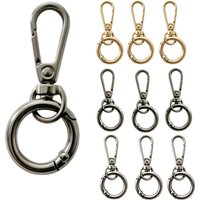 2/6/10 pcs Swivel Clasp Clip, Metal Swivel Snap Hooks, Double Opening Key Chain Clip with Key Ring for DIY Crafts Lanyard Making
